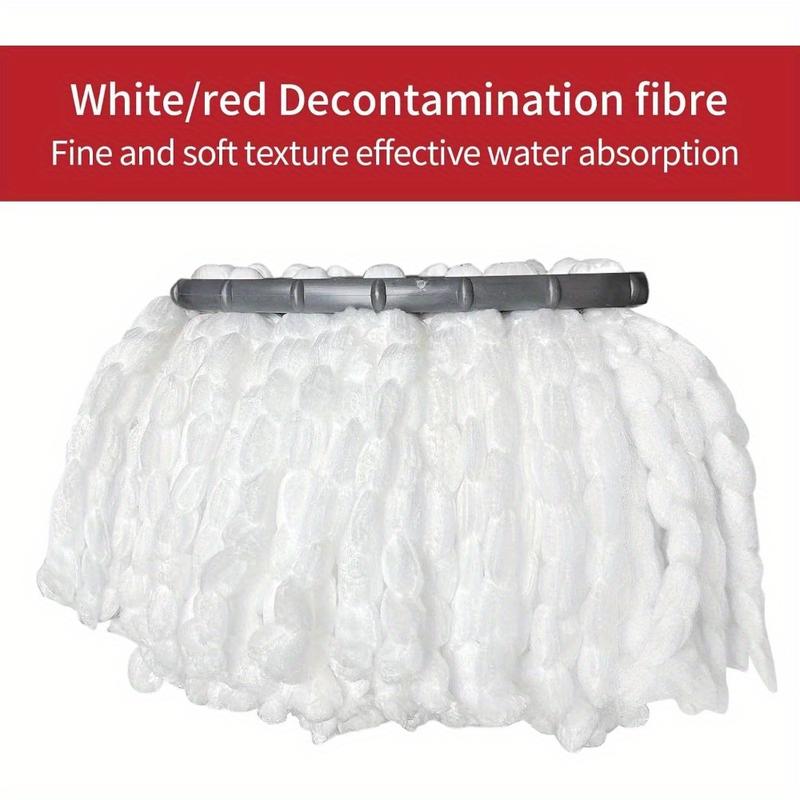 Spin Mop Replace Head Base, Handle Compatible with O Cedar EasyWring Microfiber Spin Mop, 6 Mop Refills Replacement Heads, 30-58" Mop Handle and 1 Mop Base Combo Set (White, 1-Tank System)