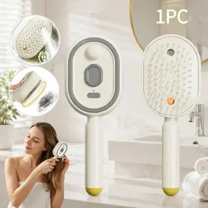 2026 New Rechargeable Steam Hair Straightener Brush, Electric Detangling Steam Hair Brush, Anti-Static Reduce Frizz Nourish Hair Portable Steam Hair Styling Brush For Travel Home Use