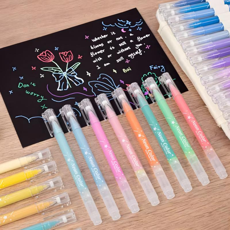 SiiMiiy Multicolor Acrylic Gel Pens, 1.0 mm Fine Point Assorted Colors Acrylic Paint Pens, Acrylic Painting Pen, Drawing Gel Pen for Coloring, Note Taking, Journaling Crafts Art Supplies, No Bleeding