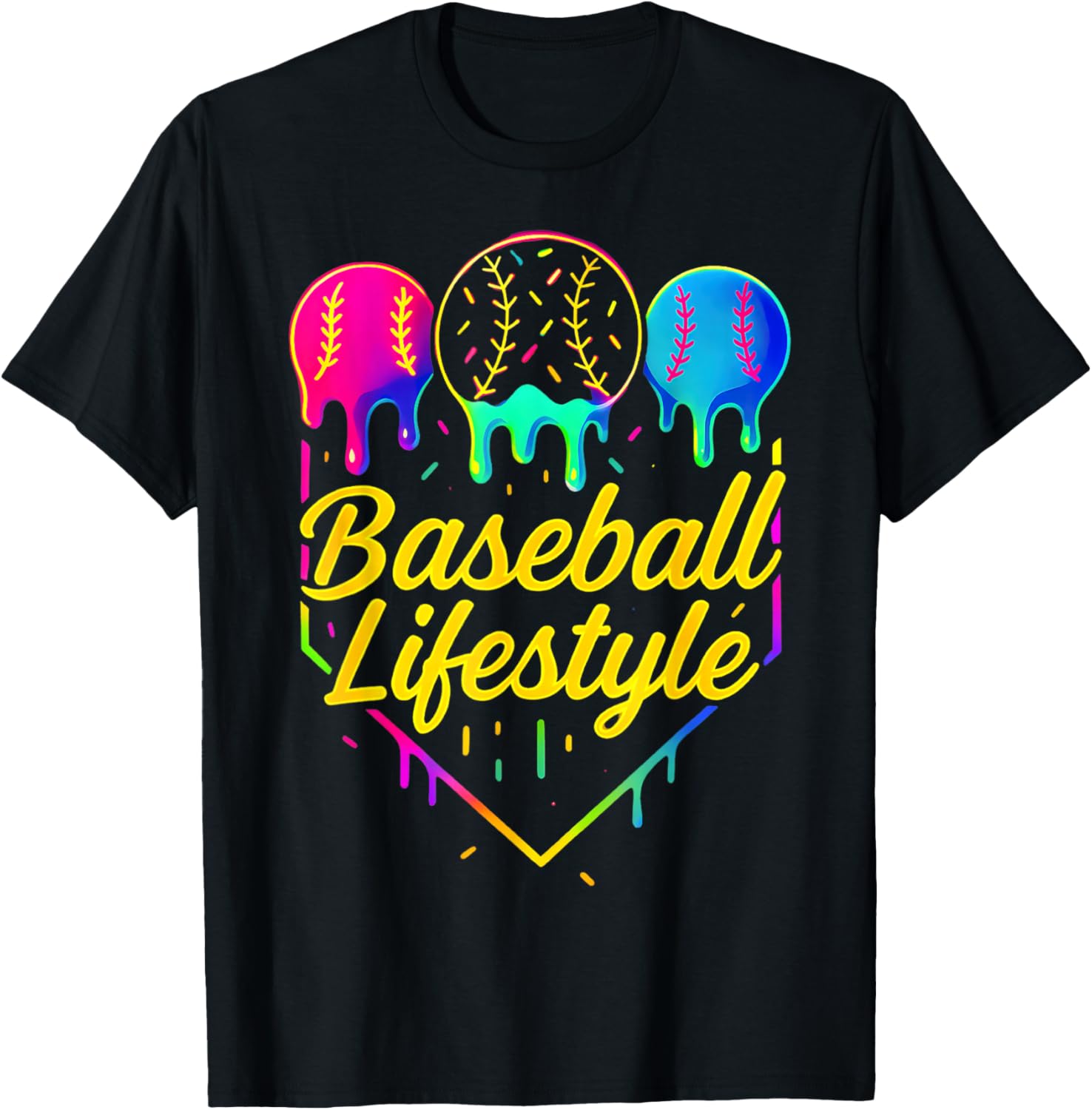 Youth Graphic Baseball T-Shirt - Streetwear, Casual Top for Kids' Baseball Lifestyle Drip Apparel