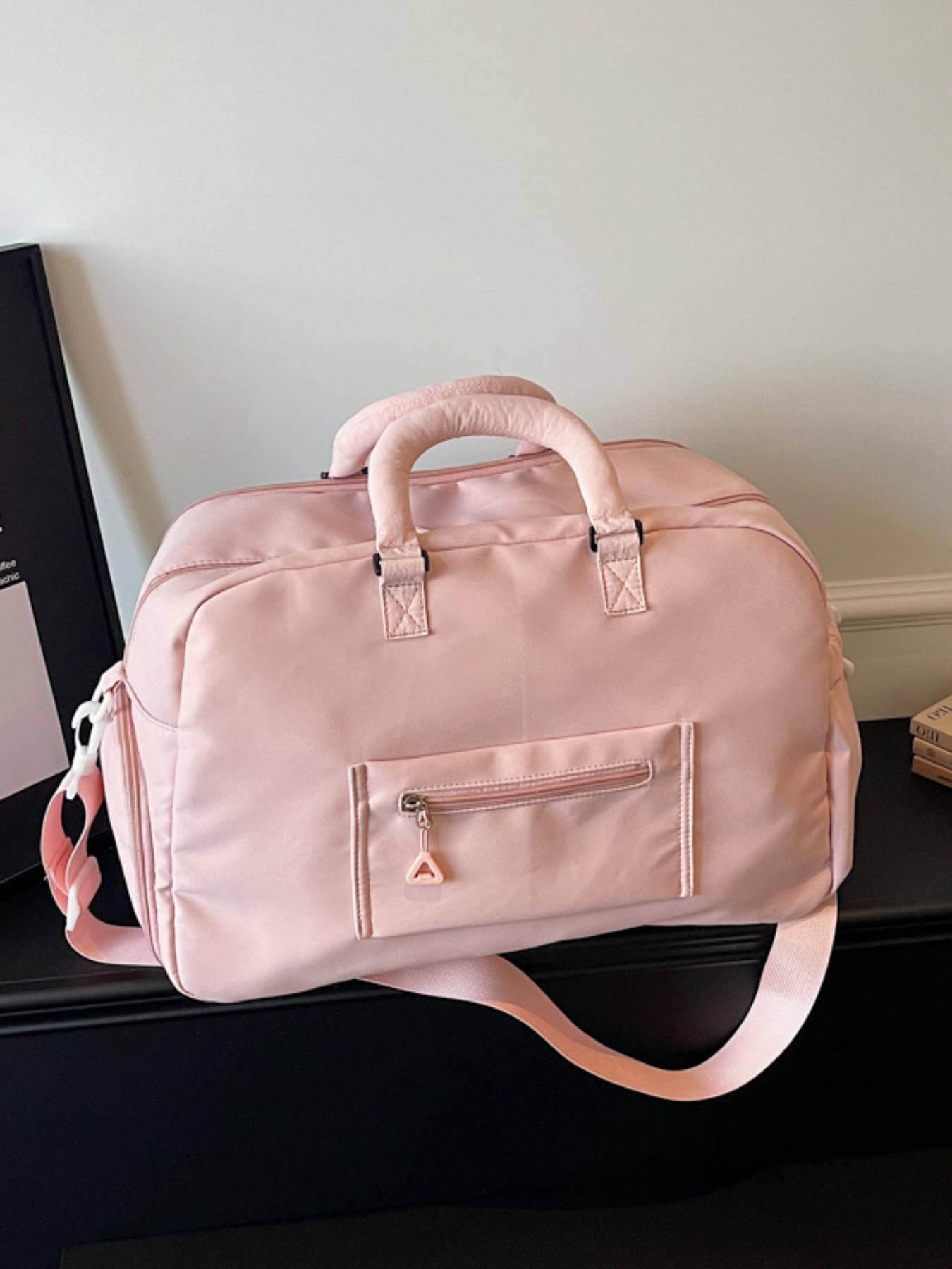 Dopamine Star Color Block Fitness Bag, Sweet Girl Style, Crossbody Handbag, Large Capacity, Student Commute Travel Bag