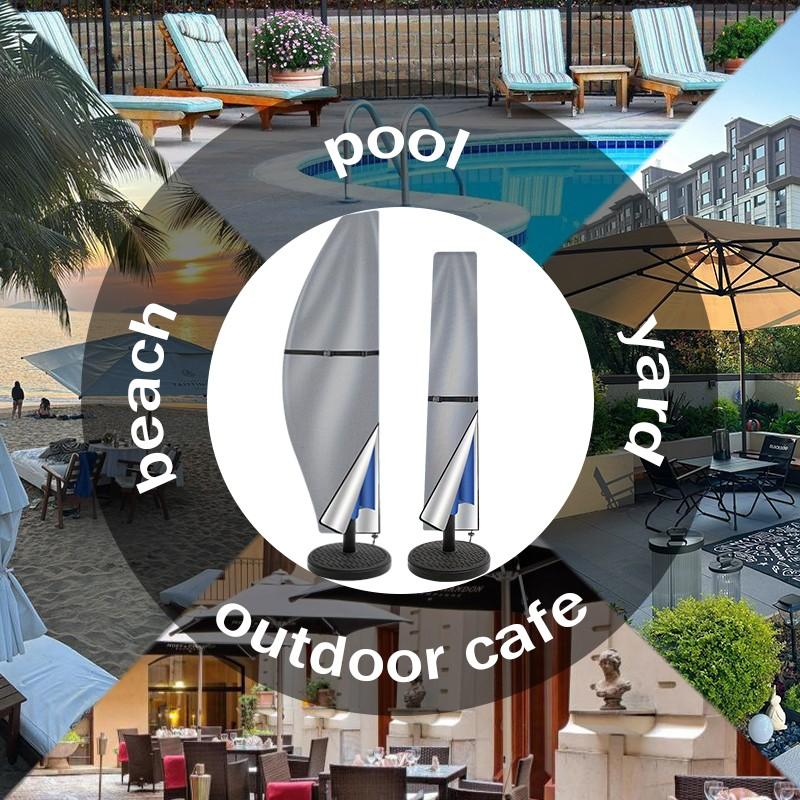 Patio Umbrella Cover 80-110inch | Heavy Duty Oxford Fabric, Zipper & Drawstring | All Weather Protection | 4 Colors
