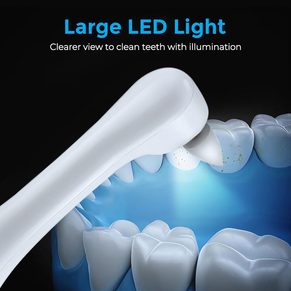Electric Tooth Polishing Device, Home Teeth Cleaning Set with 6 Brush Heads LED Light , 5 Modes, USB Charging, Oral Care Tool