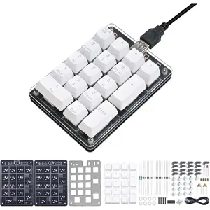 Numeric Keypad Soldering Practice Kit, 17 Key Blue Switches Mechanical Number Pad with Keycaps Soldering Project for School Learning Hobbyists Laptop Computer