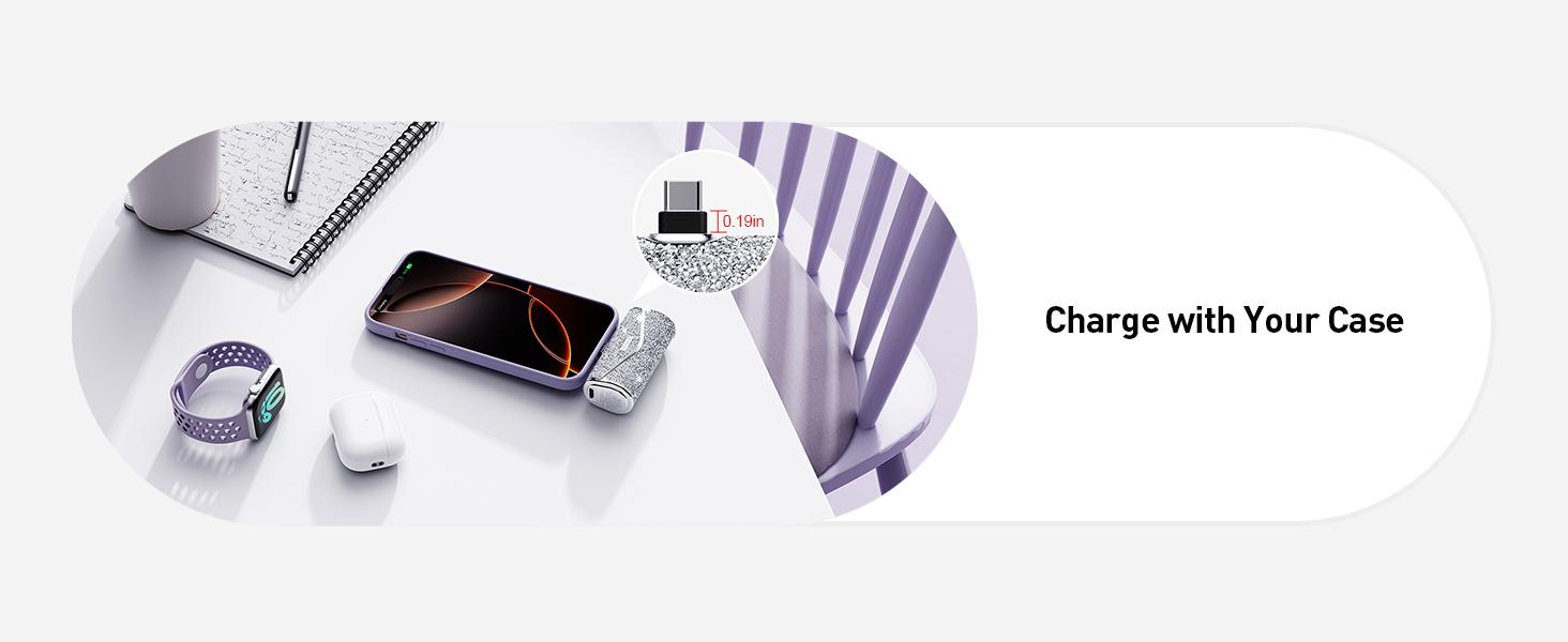 iWALK Sparkly Portable Charger 22.5W 5000mAh Power Bank for iPhone 17/16/15 & Samsung S25/24/23 Compact USB-C Connector Battery Pack Cable Fast Chargeable Smartphone Travel Gadget - Travel Gadgets, Charging