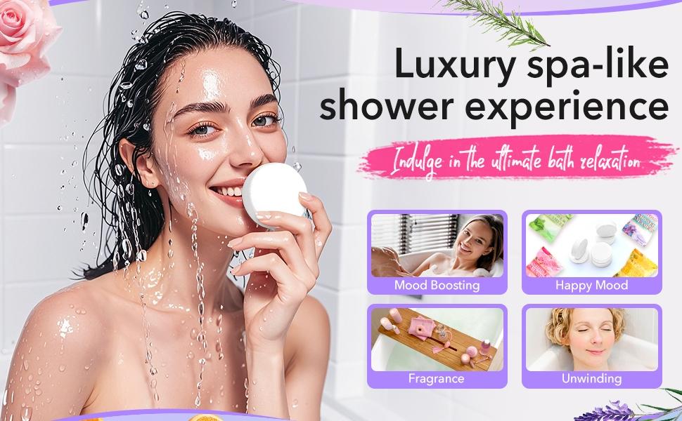 Shower Steamers Aromatherapy, 8 PCS Natural Shower Bombs Aromatherapy with Essential Oil, Relaxation Spa Gifts for Women As Valentine's Day Mothers Day Present Idea, Travel Essentials