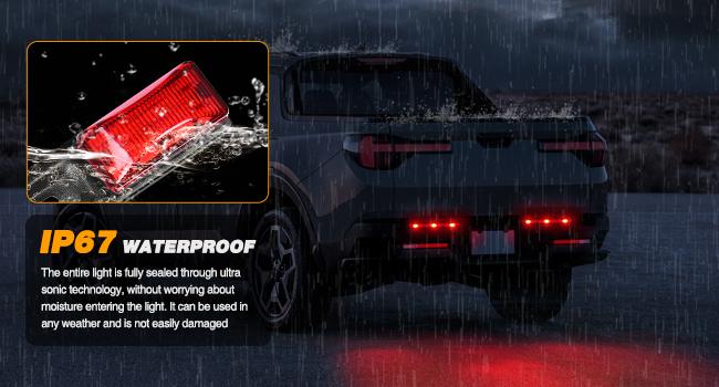 Nilight 9 LED Marker Tail Trailer Light Bar 14.2Inch 2 PCS Red Clearance Identification Running Marker ID Rear Stainless Steel Bracket for 12V