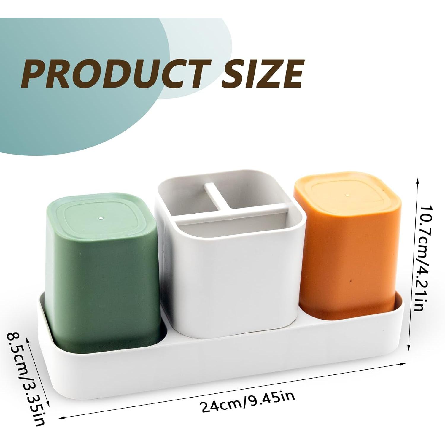 Holder for Bathroom, Bathroom Organizer Storage Set with 2 Cups, Holder, Bathroom Accessories Storage for Holder for Bathroom, Bathroom Organizer Storage Set with 2 Cups, Holder, Bathroom Accessories Storage for