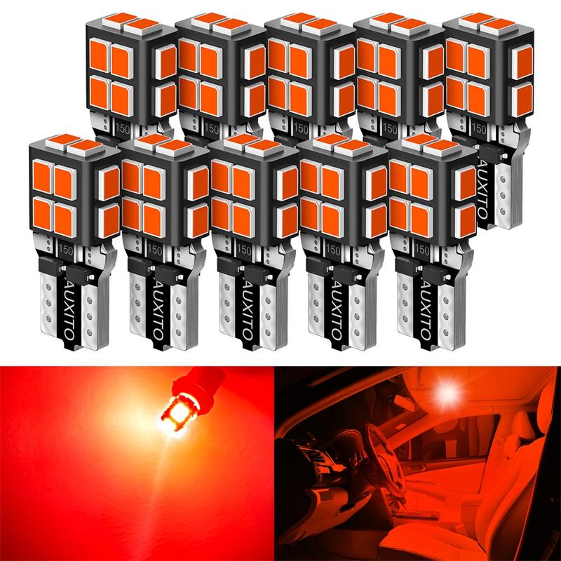 AUXITO 10x White LED T10 194 168 W5W Interior Map Dome Trunk License Plate Light Bulbs