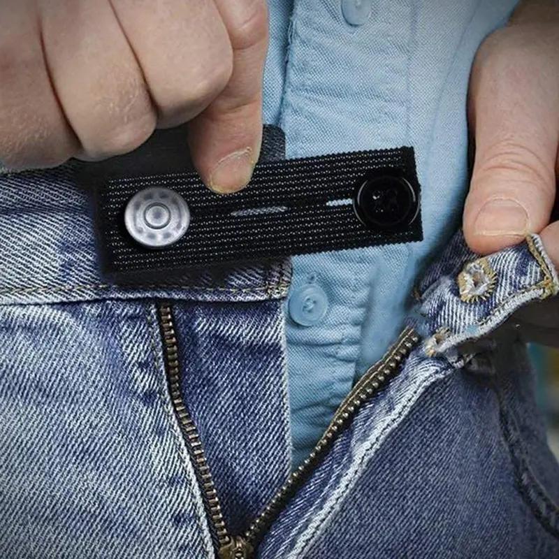 5-Pack Elastic Denim Waist Extenders, Simple Solid Color Belt Buckles, Adjustable Waistbands, Sewing Supplies, Dorm Essentials, Summer Gift