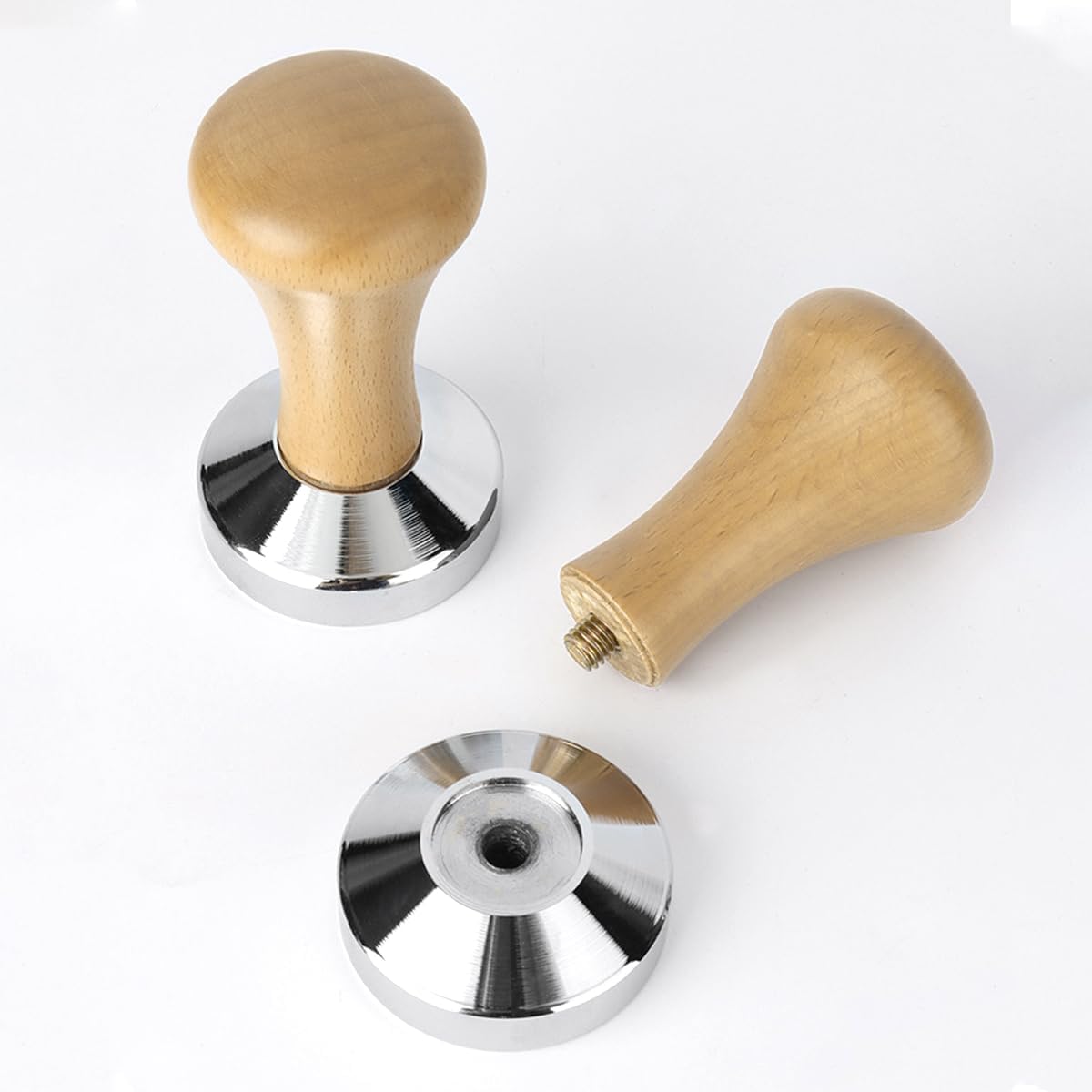 Coffee Tamper, Stainless Steel Espresso Coffee Bean Press Base Espresso Tamper Tool ((51mm))