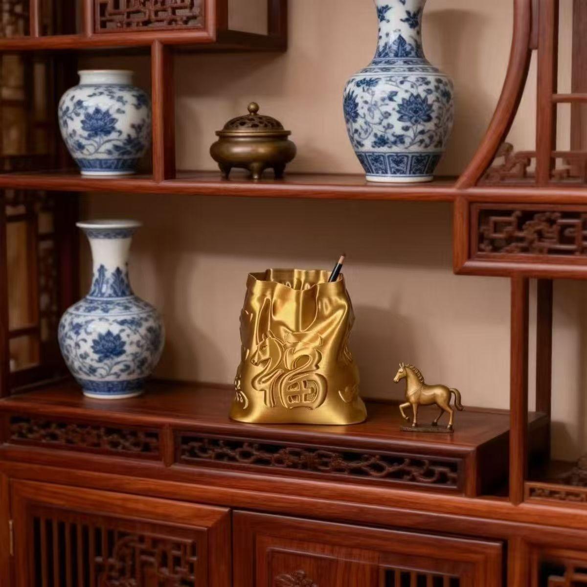 Pen Holder, 3D Printed Storage Organizer, Office Supplies, Living Room Desk Decor, Multifunctional Creative Desktop Accessory, Gift for Students and Friends