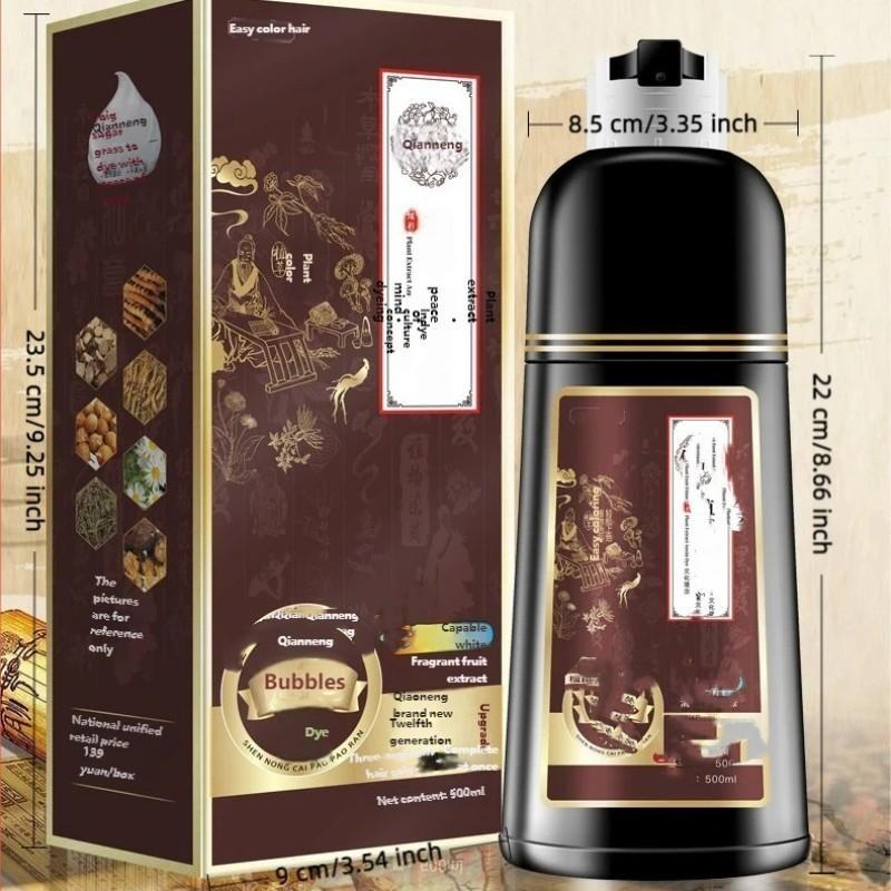 500ML Bubble Hair Dye Cream, Natural Gentle Formula, Effective Color Coverage, Long-Lasting Stain, Includes Tools, Home Use