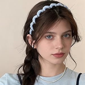 4 Pcs Braided Headbands with Teeth for Women, Handmade Crystal Flower Comb Hairbands, Sparkly Twisted Non-Slip Hard Head Bands, Elegant Silver Black Hair Accessories