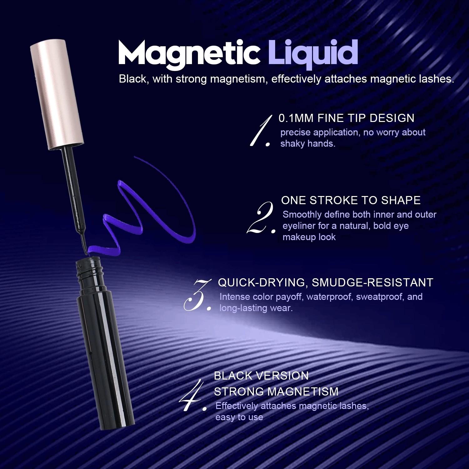 5 Pairs Magnetic Eyelashes with Eyeliner Kit, Reusable Natural Wispy False Lashes, No Glue Magnetic Lashes Set with Applicator, Easy to Wear for Beginners & Daily Makeup