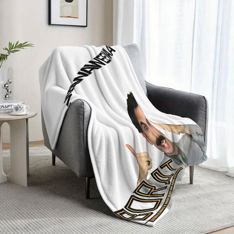 Printed modern throw blankets Borat Sacha Baron Cohen Fresh and soft blanket Soft and comfortable bed liner travel blanket birthday gift Slogan Print Blanket