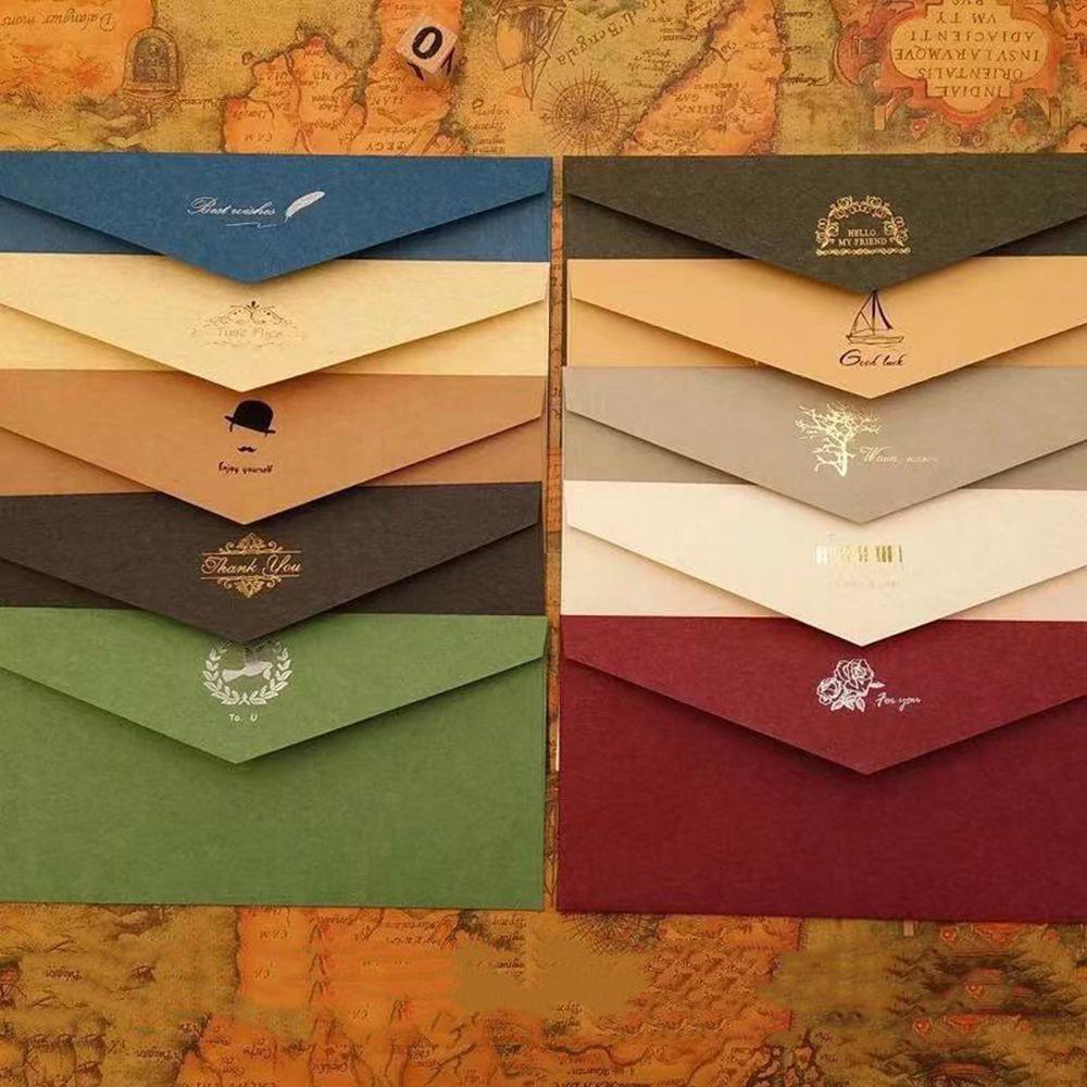 5pcs/package 230g Colorful Envelopes, Gold Foil Envelopes, Cash Envelopes, Gift Envelopes, Kraft Paper Envelopes, Vintage Envelopes, Customizable