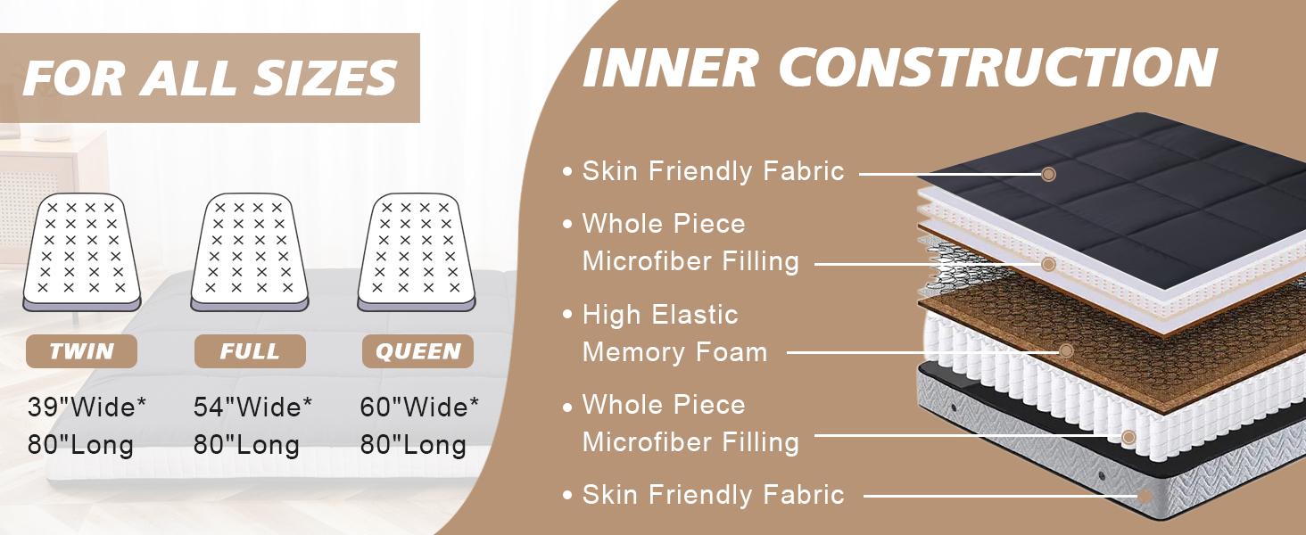 Lilypelle Japanese Futon Mattress, 3.5”/4“ Foldable Tatami Sleeping Pad, Portable Roll-Up Floor Lounger Bed for Adult & Child, Dormitory Floor Mattress Pad