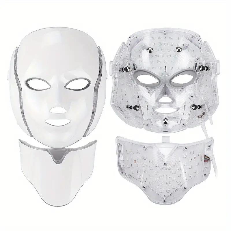 Facial Mask for Skin Care 7 Features Color Unscented Lithium Battery Facial and Neck Care Tools Radiant Glow Ideal Beauty Gift for Women White Comfort