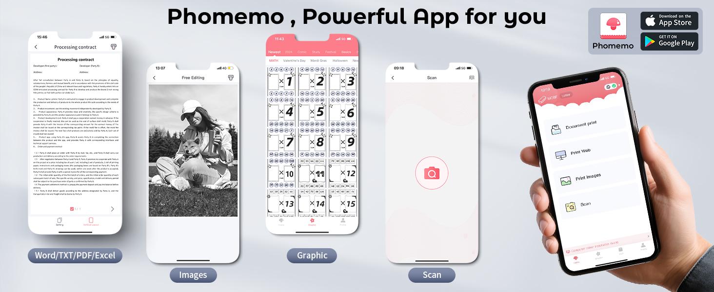 Phomemo M08F Inkless Portable Bluetooth Printer – Supports 8.5" x 11" Letter & A4 Thermal Paper, Compatible with iOS, Android & Laptops, Perfect for Office, Home, School, Business & Travel