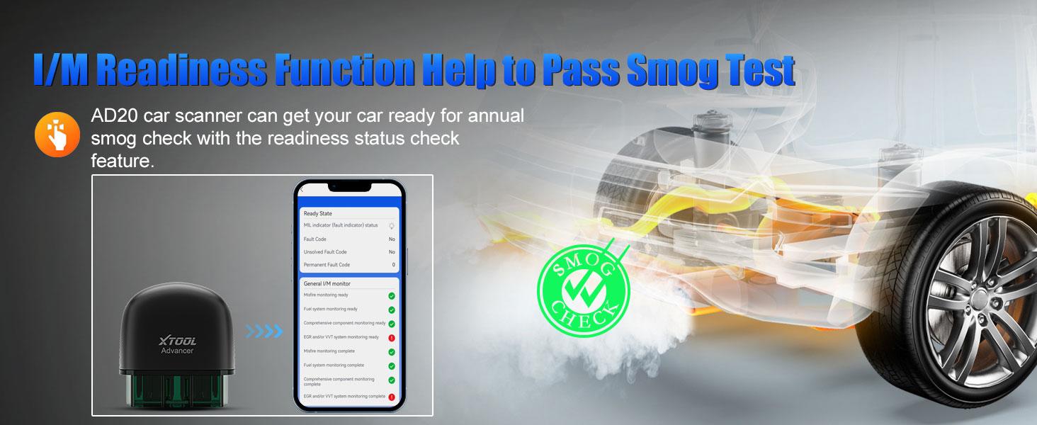 XTOOL AD20 OBD2  Car Scanner Code Reader Check Engine Light Diagnostic Scan Tool for iPhone/Android, OBDII Scanner for Car, Mode 6, Live Data, Freeze Frame, Performance/Voltage Test battery tester Springtok