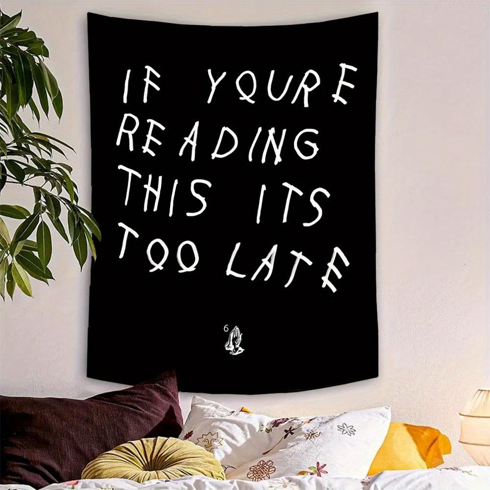 Drake Writing Quote Tapestry, 1 Count Aesthetic Wall Hanging Decor, Wall Hanging Tapestry for Home Bedroom Office Decor, Gift for Fans