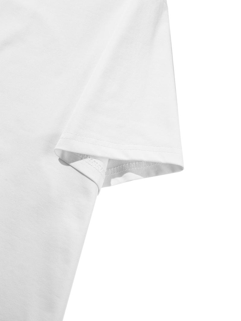 Men's Regular Fit Solid Drop Shoulder Half Sleeve Tee, Casual Comfy Round Neck T-shirt for Summer, Fashion Men's Top for Daily Wear