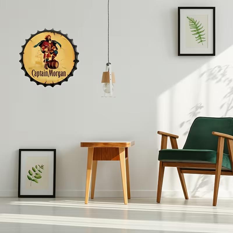 Vintage Metal Sign, 13.8 Inch Beer Bottle Cap Design, Ideal for Bars, Pubs, Man Caves, Kitchens, Durable Material, Perfect Gift Idea