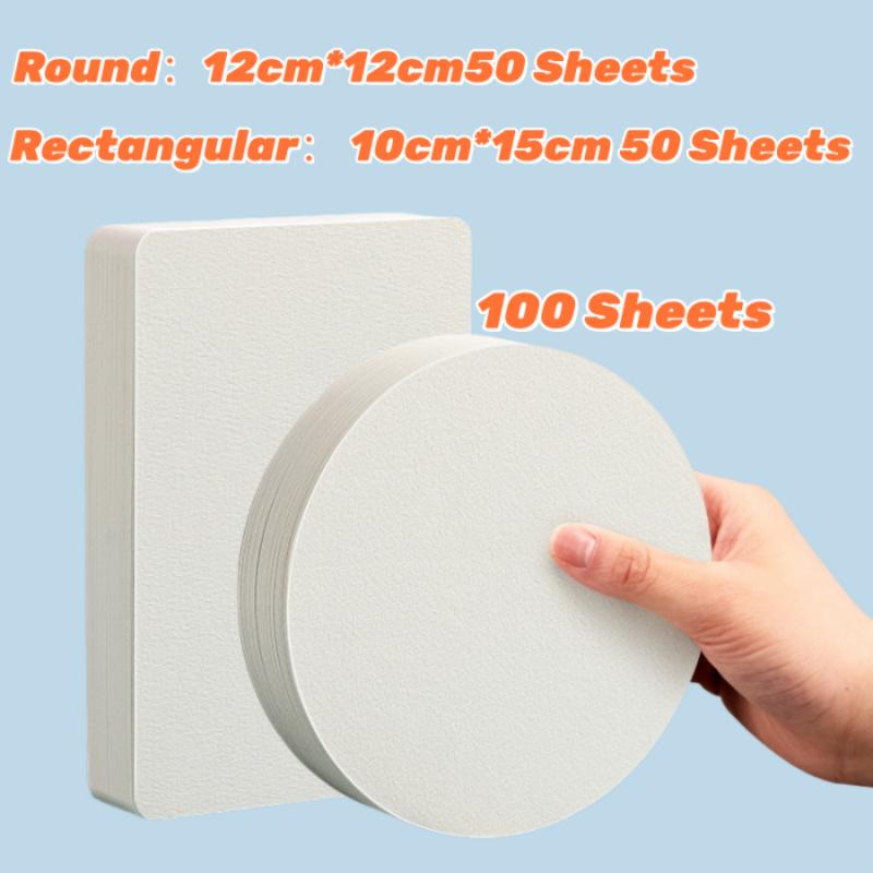 Professional Square/Round/Rectangle Watercolor Paper,300g Water Color Paper Postcard for Adults, Artists, Painting & Craft Paper, Watercolor Paper, Drawing Supplies, DIY Painting Supplies