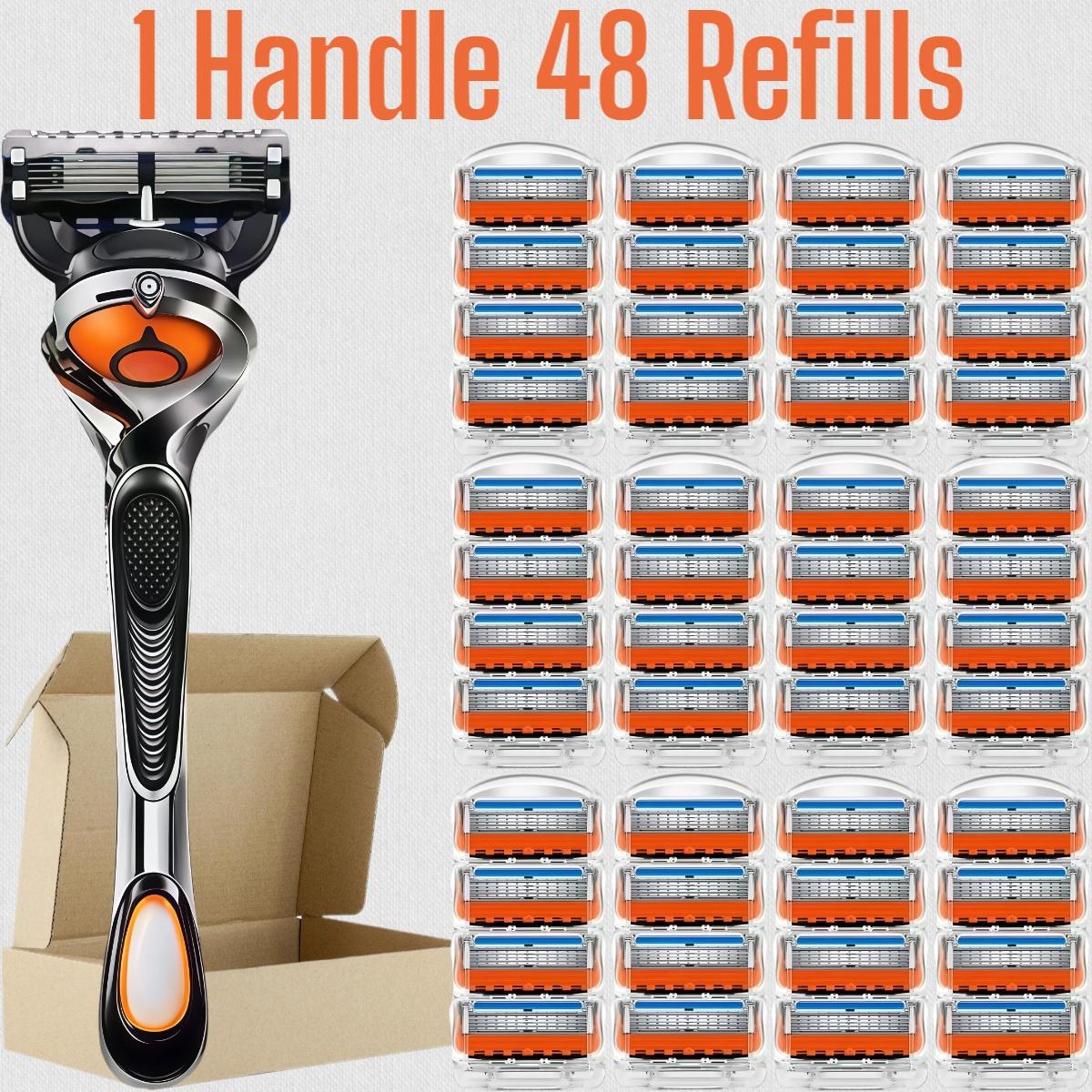 Men's Razor with High-Quality Sharp Refills, 5 Layer Stainless Steel Blades, Dustproof Waterproof Rust-Resistant, Comfortable Shaving Experience