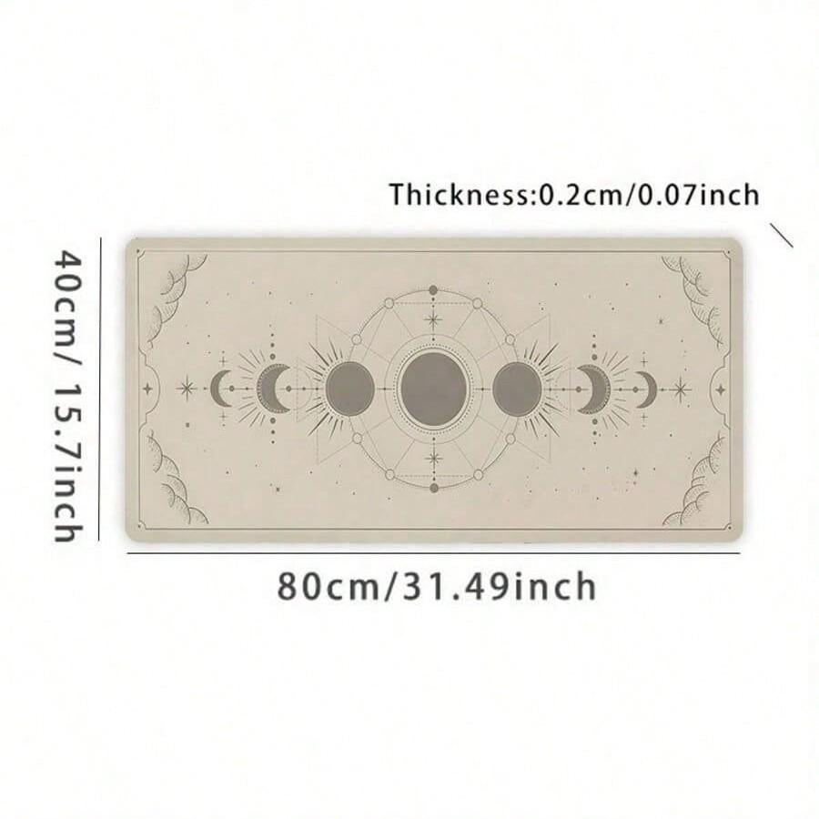 Moon Pattern Mouse Pad, 35.4x15.7 Inches, Non-Slip Base, Durable Keyboard Mat, Extended Desktop Pad, Suitable for Laptop Mouse and Keyboard
