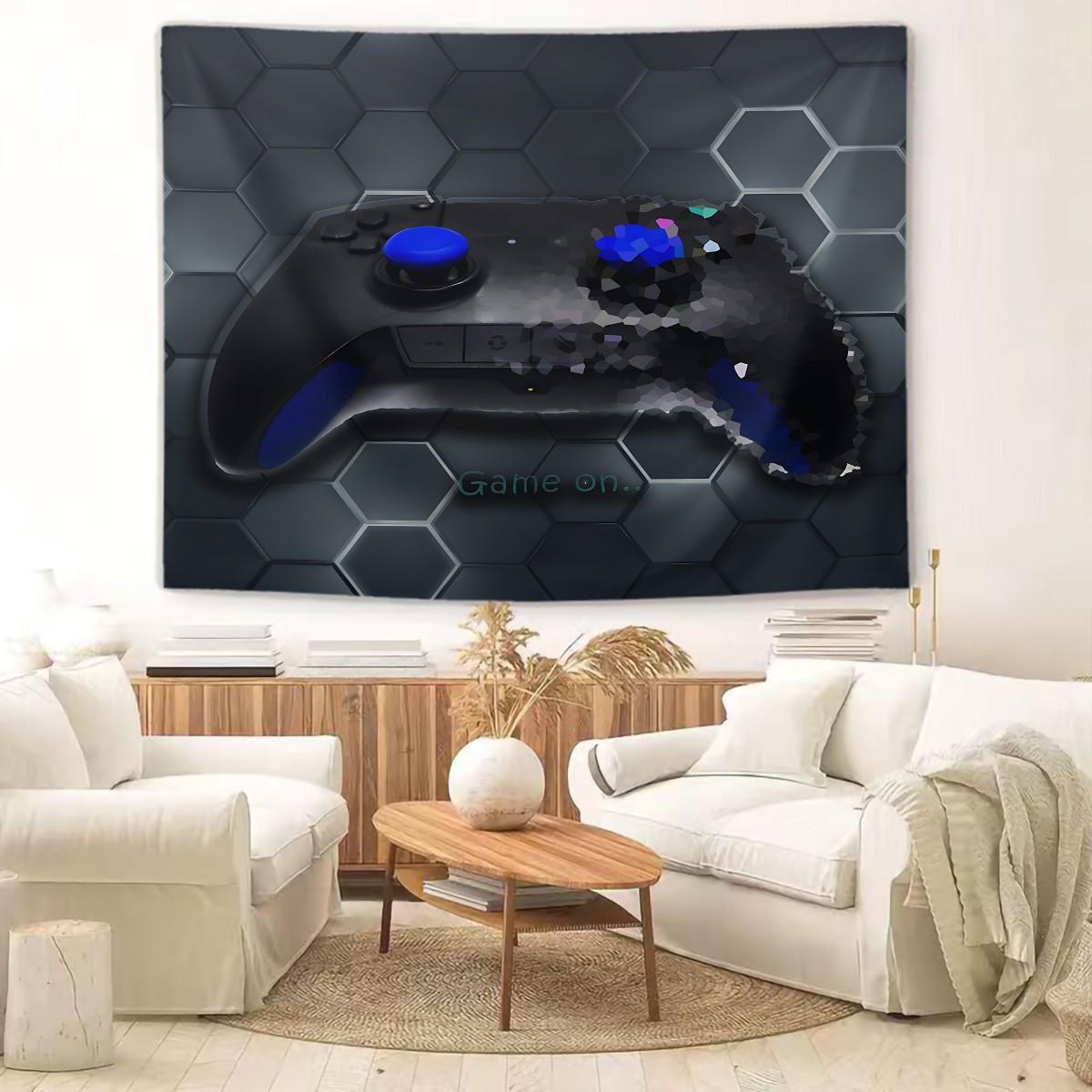 Gamer Game Controller 3D Print Tapestry, Cool Tech Style, Durable HD Printed, for Boys Bedroom, Gaming Room, Dorm, Homestay Wall Decor