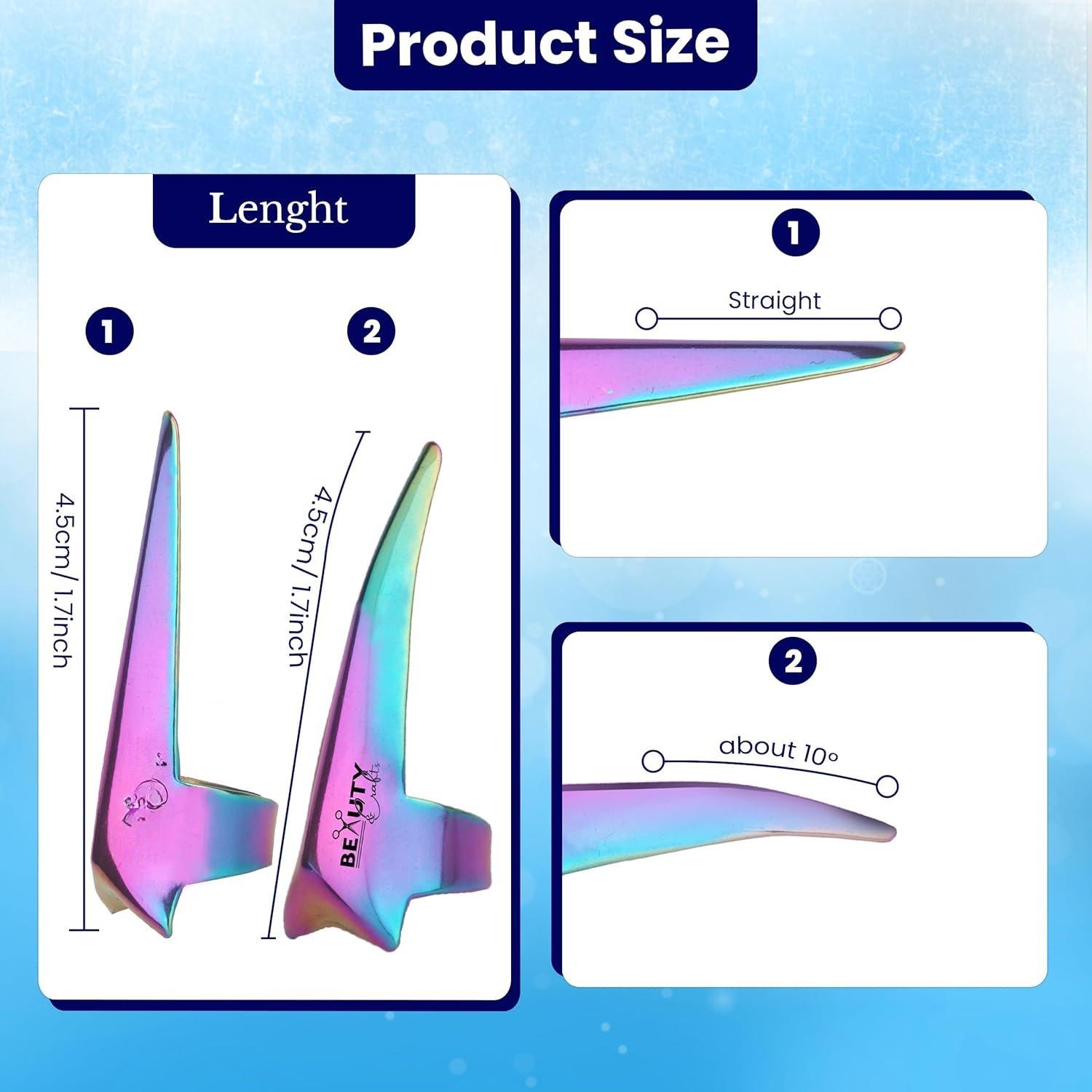 2 count Pro Hair Parting  Sectioning Rings-Stainless Steel Finger braiding Tool for  Hair Styling and Extension Installations - Inculde Straight Curved Ring with Box (Multi)
