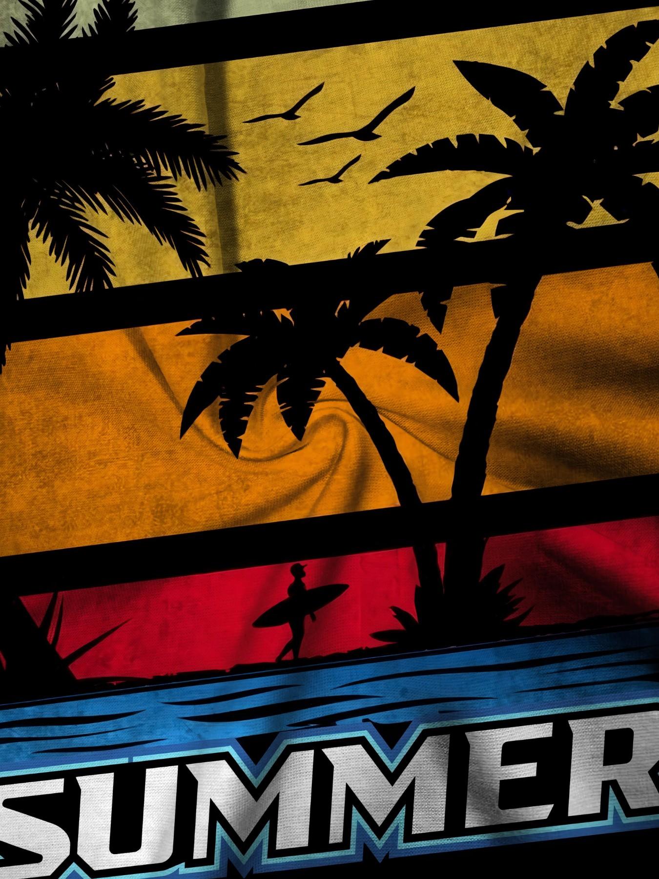 Tropical Beach Scene Graphic Shirt, Men's Loose Fit Collared Short Sleeve Top, Casual All-Over Print Clothing, Trendy Summer Wear