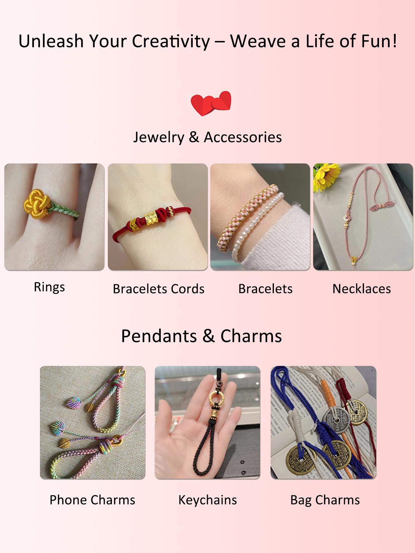 0.8mmx65m Matte Nylon Cord for DIY Bracelets, Jewelry Making, Beading and Craft Projects, Ultra-Durable Versatility String Multi-Color Available