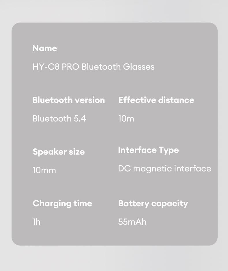 MGALL C8 PRO Bluetooth Audio Smart Glasses with Photochromic Lenses That Darken in Sunlight, Surround Sound and Microphone, Supports Music & Calls, Perfect for Office, Driving & Outdoors, Ideal Gift for Men & Women