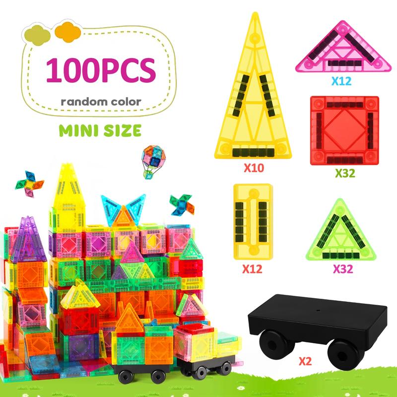 Mini Magnetic Building Blocks Kids Toy in Portable Box, Magnetic Building Set, Stem Learning & Creative Construction Ideal for Boys & Girls Birthday Gifts