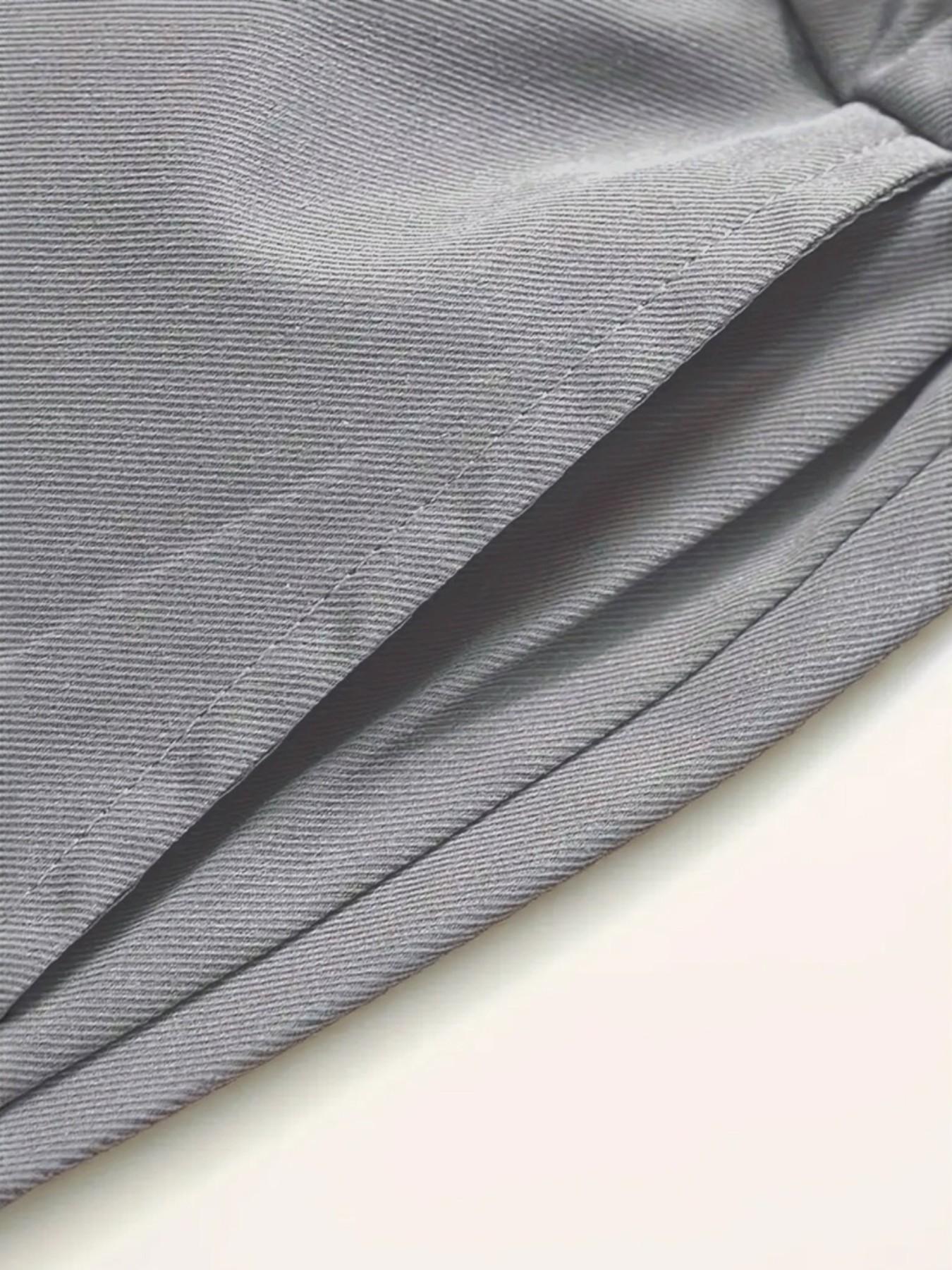 Men's Versatile Work Pants, Plain Color, Durable Utility Pants, Practical Large Pockets, Fashion Drawstring, Comfortable Fit, Stylish, All Seasons