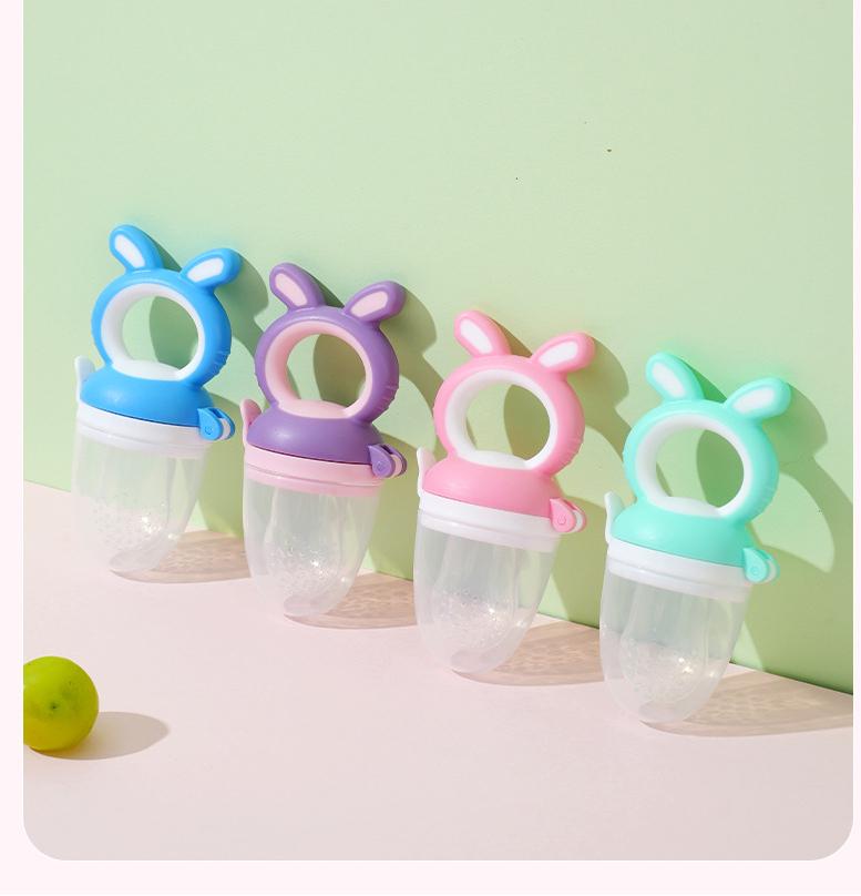 Infant Fruit Feeder Pacifier |   Soft Silicone Bunny Teething Feeder