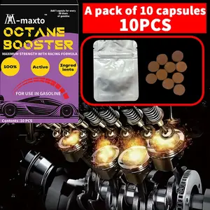 10pcs Car Fuel Additive Engine Carbon Cleaner Remove Carbon Deposits Clean Fuel Injector Improve Power Save Oil Reduce Jitter Fuel System Protection
