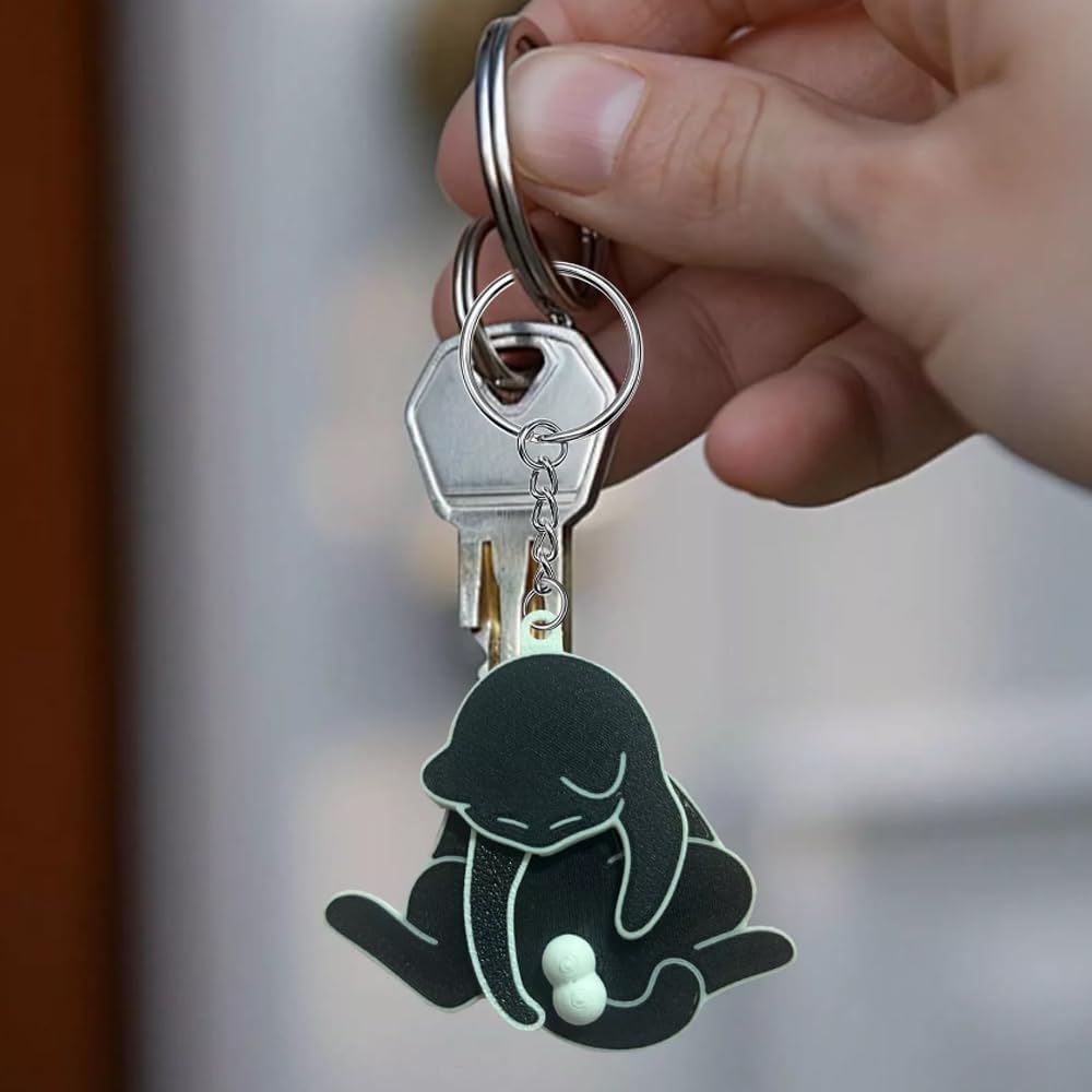 Creative Pull Egg Cat Keychain Pendant, Prank Cat Interactive Keychain, Rotatable Acrylic Bag Pendant, Fun and Unique Accessory, Cute Keychain, Silent Fidget Keychain