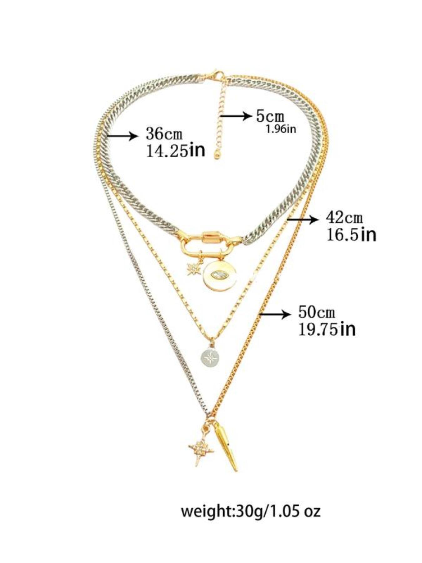 Metal simple two-color layer necklace, personalized exaggerated trendy eye pendant multi-layer stacking necklace for women, fashionable and versatile, suitable for daily wear during the back-to-school season , Dainty Layering Jewelry, Layered Necklaces Metal simple two-color layer necklace, personalized exaggerated trendy eye pendant multi-layer stacking necklace for women, fashionable and versatile, suitable for daily wear during the back-to-school season , Dainty Layering Jewelry, Layered Necklaces