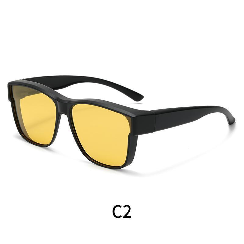 XUH 3pcs Unisex Nylon Flip-Up Overglasses Sunglasses - Black Frame, Silver Mirrored Lenses, UV400 Sun Protective, Easy Adjustment, Dual-Use for Myopia Wearers, Driving, Fishing, Mirrored Shades