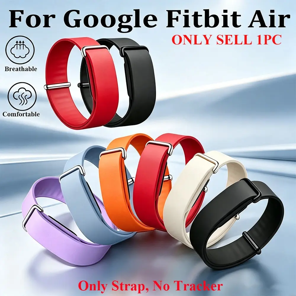 Google Fitbit Air Watch Strap, Metal Buckle Silicone Band, Waterproof Breathable Fitness Wristband, Outdoor Running Replacement Strap, Smartwatch Strap