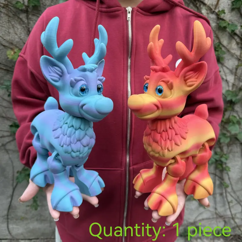 3D-Printed Deer Statue with Realistic Eyes, Two Sizes, Unique Desktop Decoration, Animal Decor, Christmas Home Decor Gift #GLOBAL PICKS