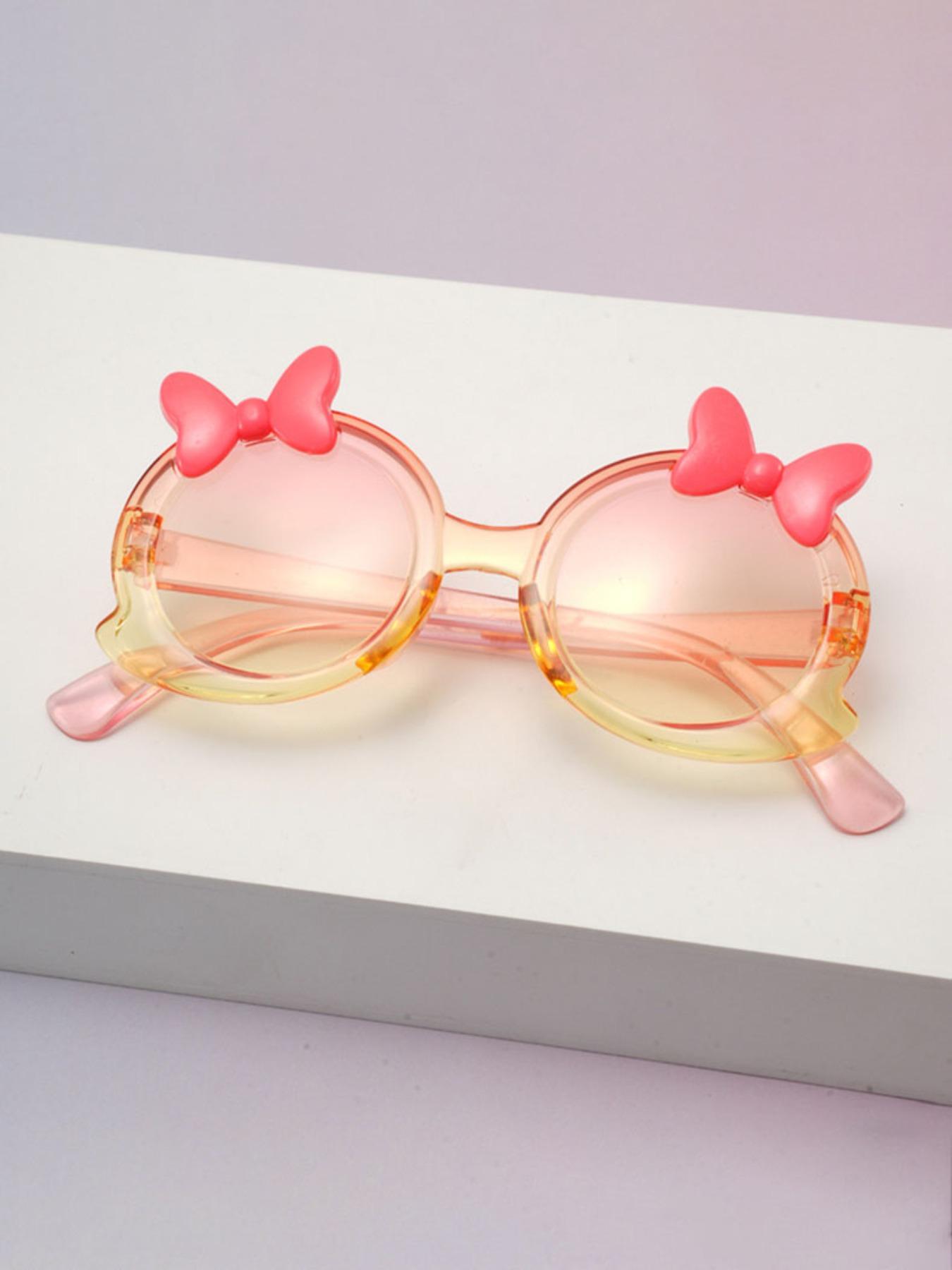 Women's Fashion Butterfly Knot Glasses, Round Frame, Gradient Colors, Multiple Color Options, Perfect for Parties, Travel, College