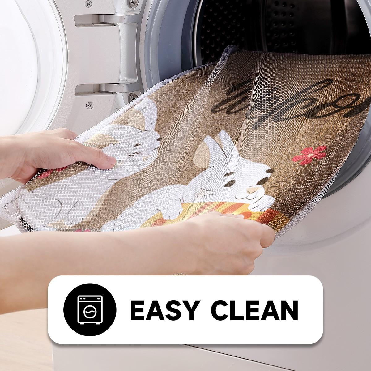 Easter Bunny Easter Egg Welcome Rug, Non-Slip Backing, Suitable for Bathroom Kitchen Indoor Outdoor Use