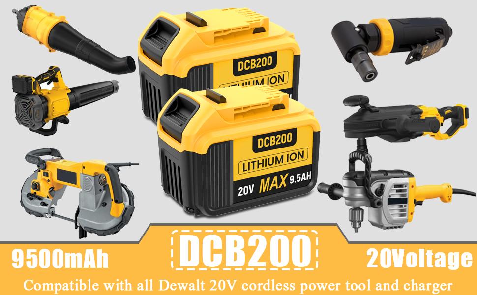 Outdoorfun 2Pack 9.0Ah Lithium Replacement for Dewalt 20V 60V Flexvolt Battery Max XR Cordless Tools DCB180 DCB205 DCB206 DCB206-2 DCB200 DCB204 DCB204BT-2 DCB203 DCB201 DCB207