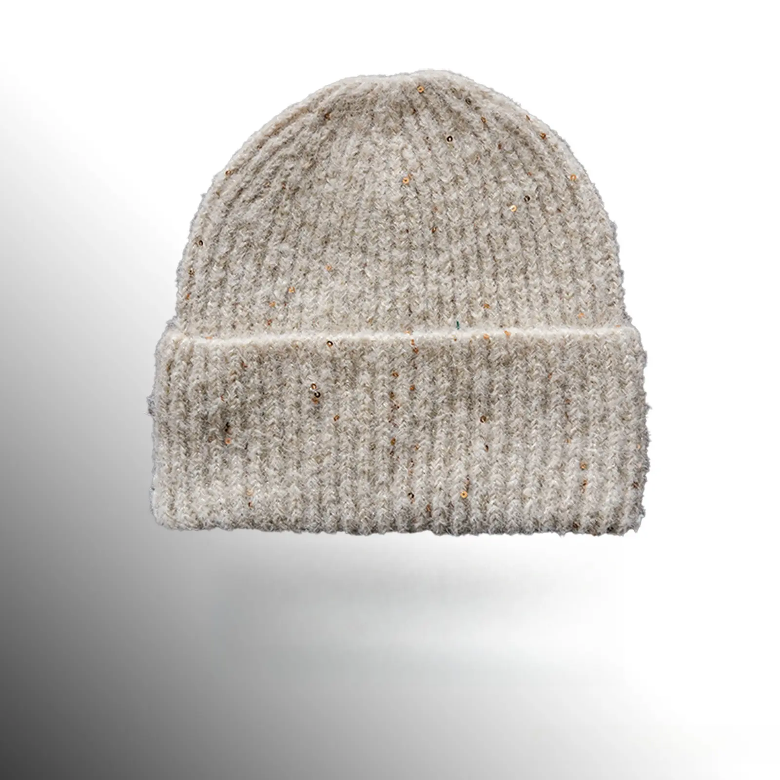 2026 New Slouchy Sequin Knit Beanie Hat for Women Winter Warm Cuffed Skull Cap Luxury Fluffy Cable Knit Soft Warm Headwear Chic Thermal Bonnet for Outdoor Travel