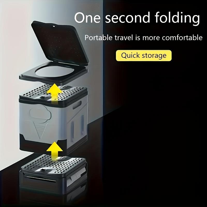 Portable Car Foldable Toilet Compact Fast Design for Travel Camping Road Trips Black Gray Collapsible Storage Solution Hygiene Accessories